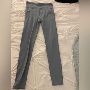 ATHLETA girls L (10-12) sage/mint green athletic leggings with pockets no holes